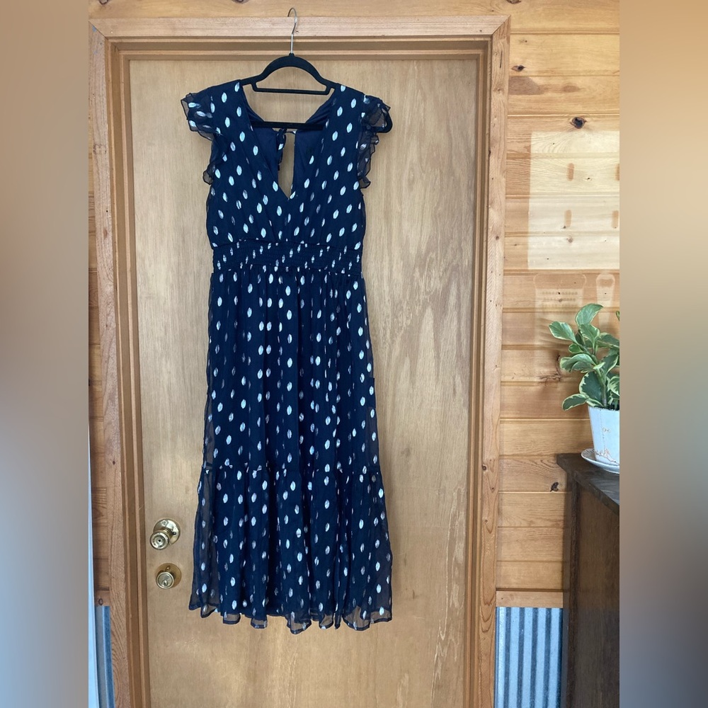 Lulus Navy Blue Midi Dress NWT